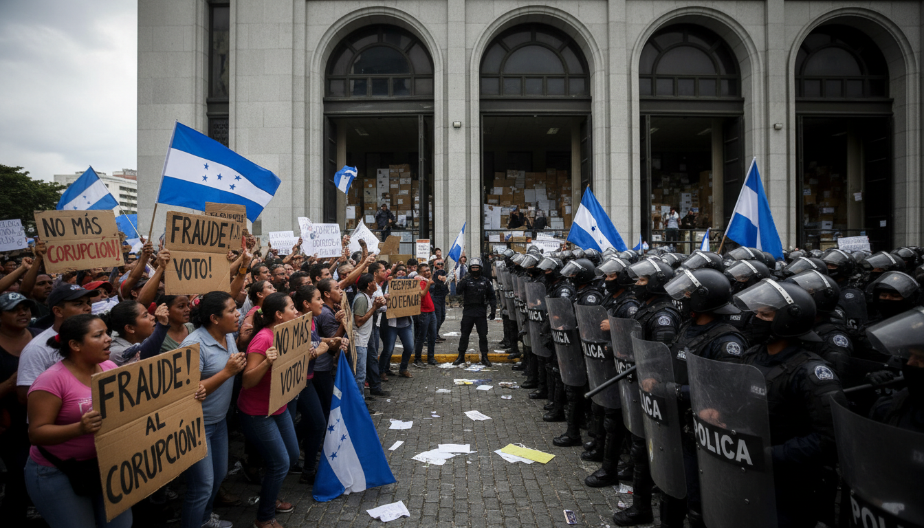 les protestations intenses entravent le recomptage spécial au honduras, amplifiant la crise électorale et suscitant des tensions majeures dans le pays.