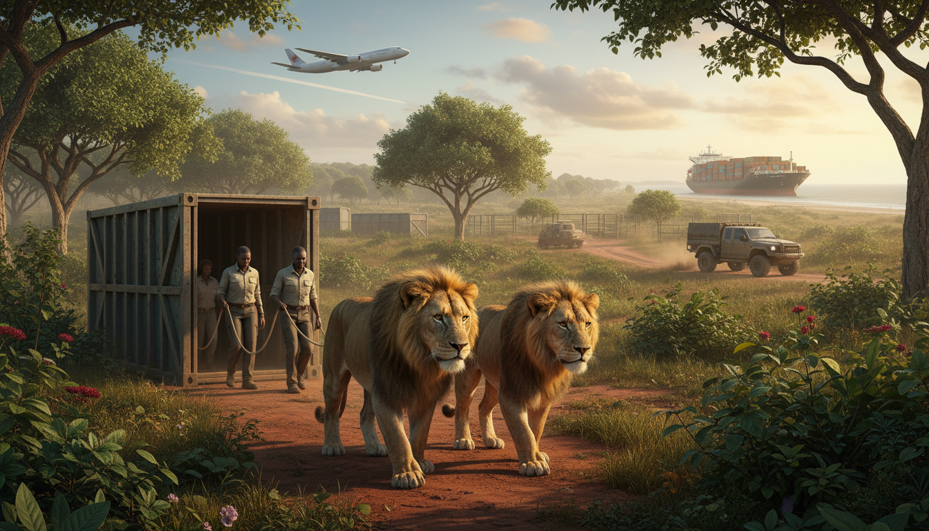 découvrez l'histoire touchante de trois lions secourus, accueillis dans un sanctuaire sécurisé après un long voyage aérien, maritime et routier depuis le honduras, garantissant leur bien-être et protection.