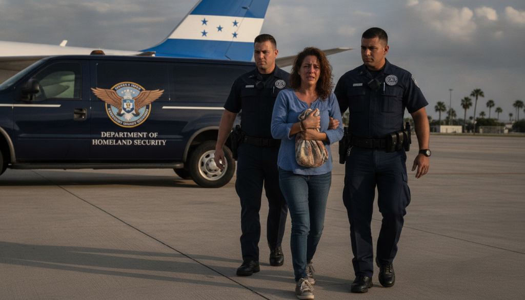 l'épouse d'un sergent de l'armée est expulsée vers le honduras dans le cadre des mesures strictes du dhs contre l'immigration, soulevant des questions sur les politiques d'expulsion.